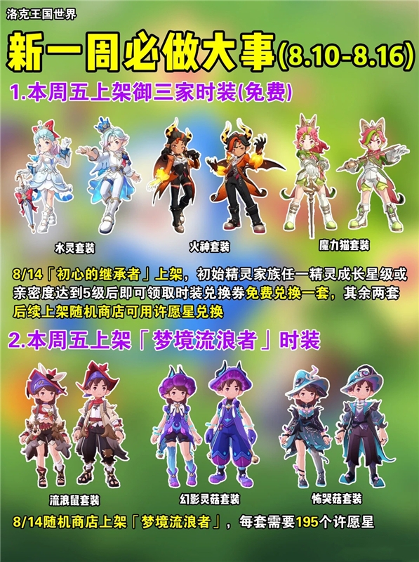 洛克王国世界8.10-8.16新一周必做大事(附图鉴)