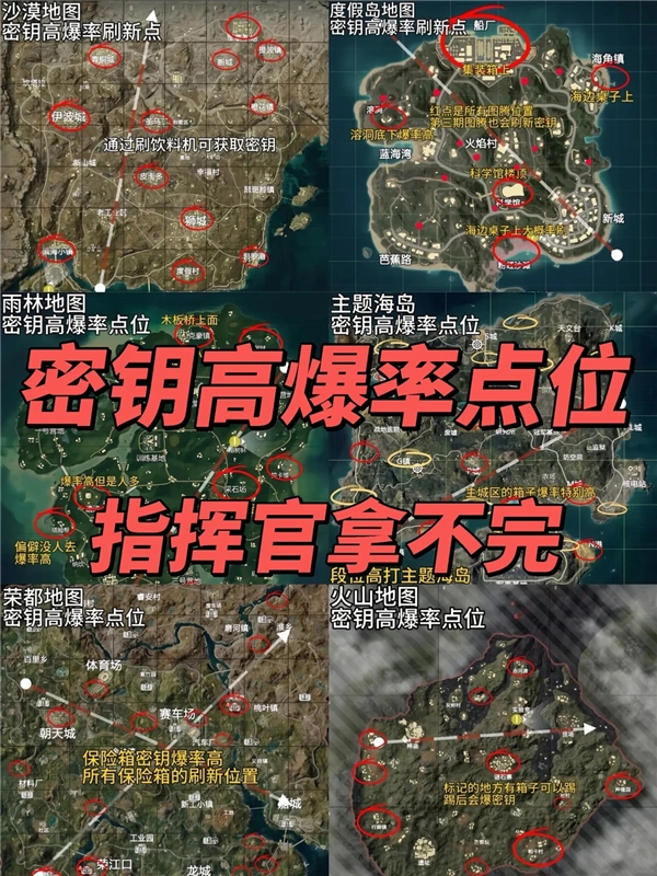 和平精英密钥高爆率点位分享大全 指挥官拿不完