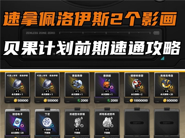 绝区零速拿佩洛伊斯2个影画 贝果计划前期攻略