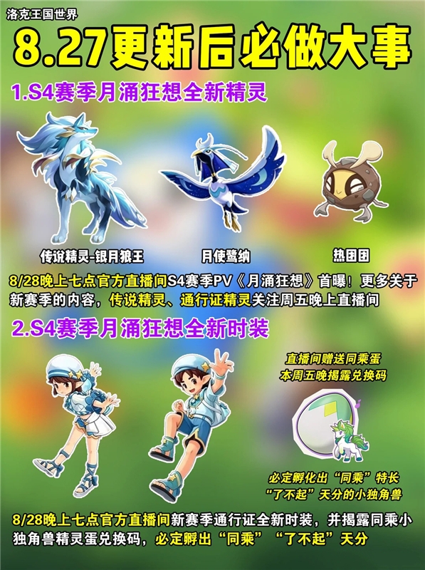 洛克王国世界8.27版本更新后必做大事推荐